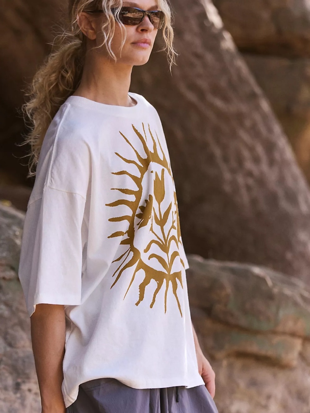 Free People Movement Oversized Graphic Tee Shirt